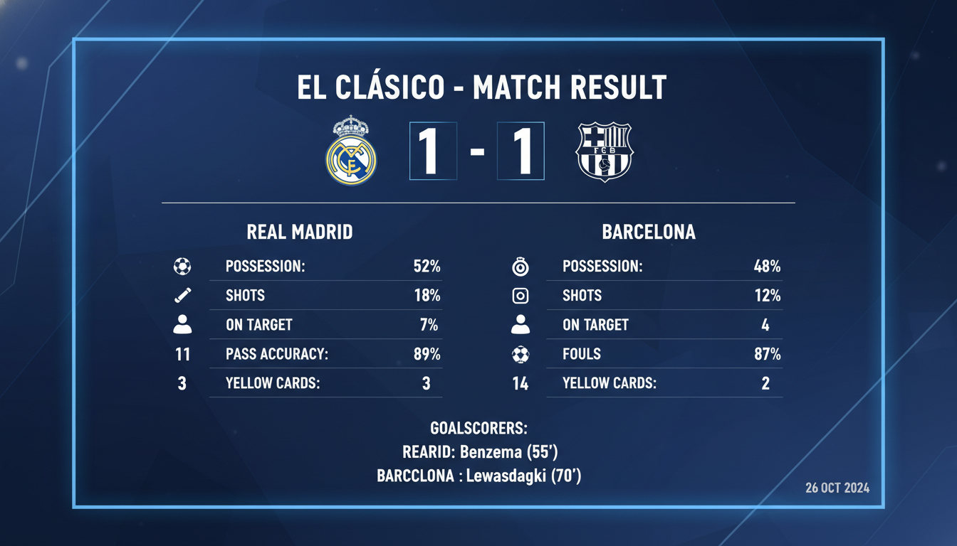 Kết quả trận đấu Kết quả Real Madrid vs Barcelona